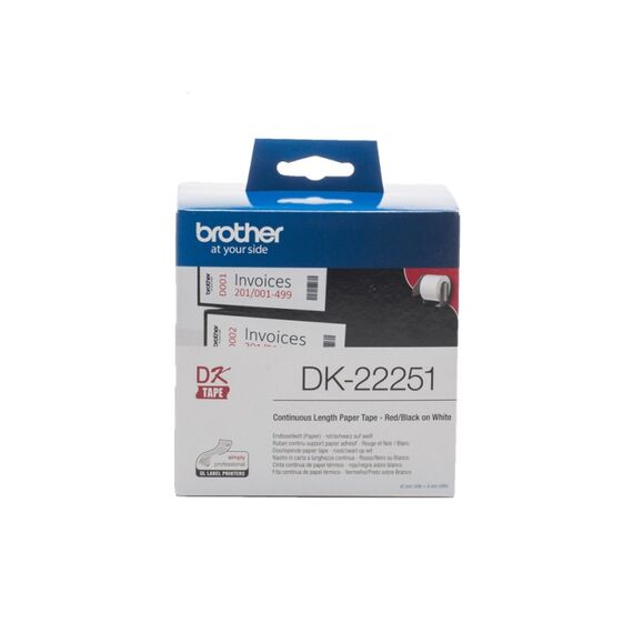 Brother DK-22251 Etiketten erstellendes Band Schwarz und rot auf weiß, 3 image