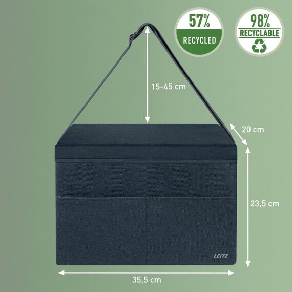 Leitz 67240089 Aufbewahrungsbox Aufbewahrungstasche Rechteckig Stoff Grau, 8 image