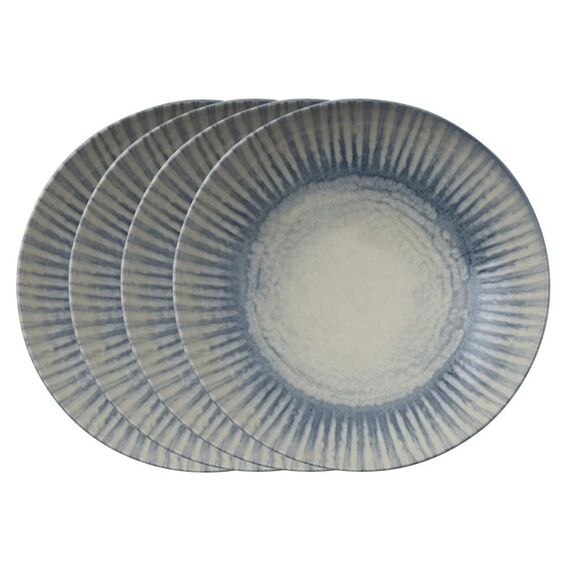 Arthur Krupp 67382AA4 Teller Pizzateller Rund Steingut Blau, Grau 4 Stück(e)