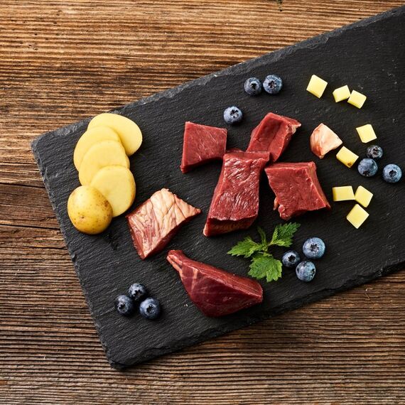 Fleischeslust 6781749 Hunde-Dosenfutter Rind, Heidelbeere, Spiel, Kartoffel Universal 400 g, 3 image