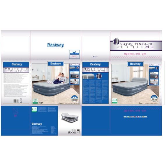 Bestway 67923 Luftmatratze Doppelmatratze Blau, Grau Unisex, 21 image