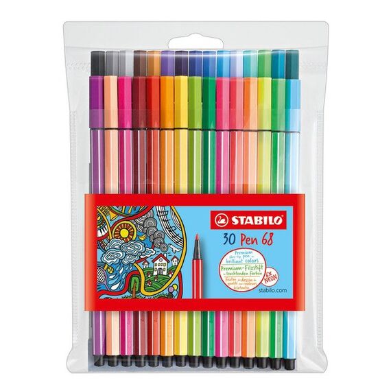 STABILO Pen 68 Filzstift Medium Mehrfarbig 30 Stück(e)
