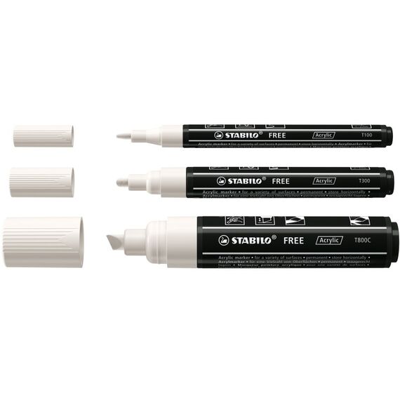 STABILO FREE Acrylic Marker 3 Stück(e) Weiß, 3 image