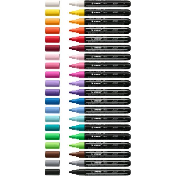 STABILO FREE Acrylic Marker 5 Stück(e) Rundspitze Blau, Metallicblau, Pink, Rose, Weiß, 10 image