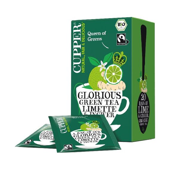 Cupper Tee Bio Grüner Tee mit Limette, Ingwer & natürliche Aromen