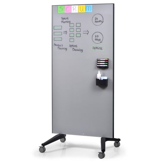 Legamaster Mobiles Glasboard 90x175cm grau