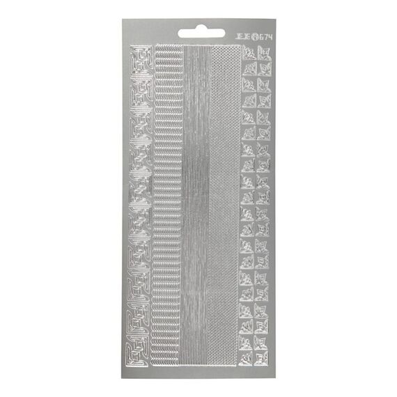 Creativ Company 70026 Dekorativer Aufkleber Papier, Kunststoff Silber
