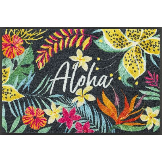 wash+dry Aloha Gummimatte Drinnen/Draußen Rechteckig Mehrfarbig, Farbe: Mehrfarbig