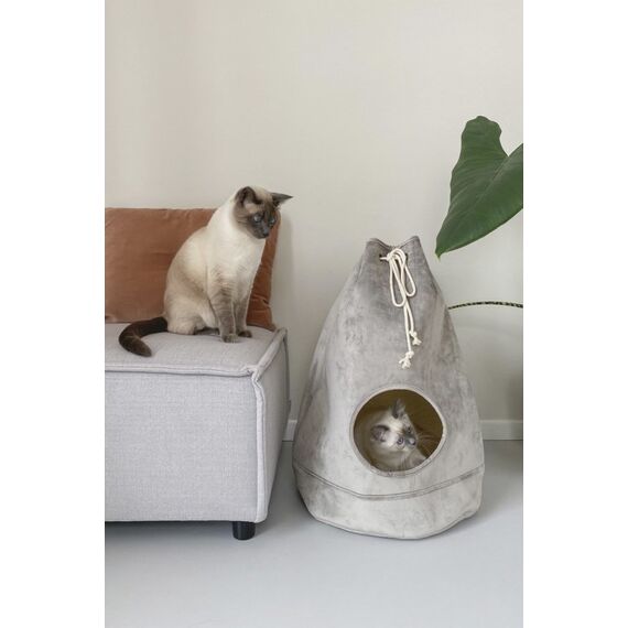 Designed by Lotte 704896 Hunde-/Katzenbett Cave per bag, Farbe: Grau, 2 image