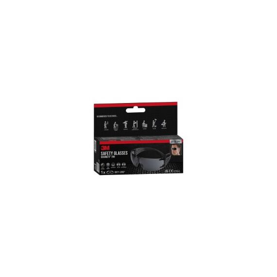 3M SecureFit Schutzbrille 200, graues Glas Polycarbonat (PC) Grau, 3 image