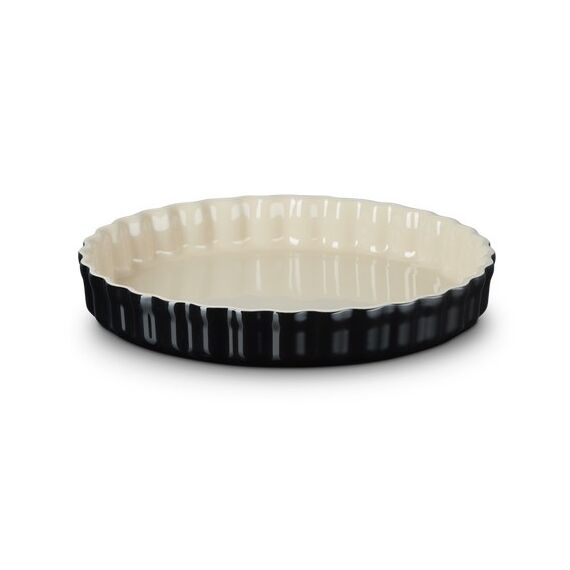 Le Creuset 71120281400001 Backform 2,1 l Rund Steingut Pastetenbackform, Farbe: Schwarz, Weiß