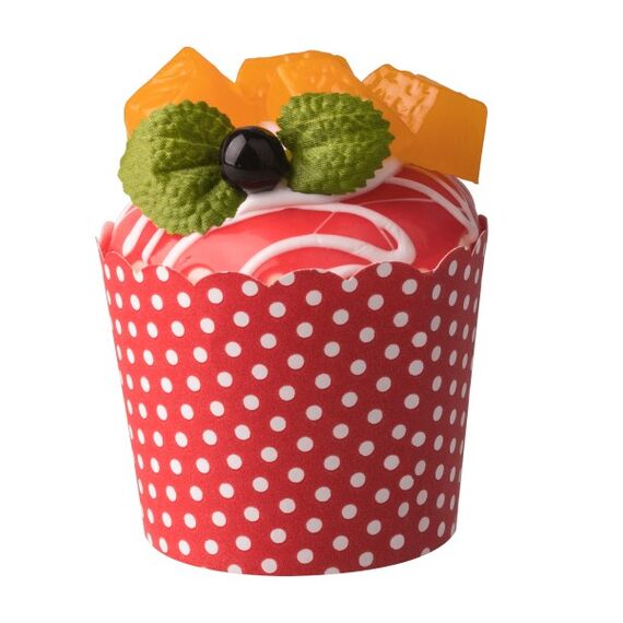 Demmler Eis- und Muffinbecher, Pünktchen weiß auf rot, aufgestellt, Farbe: Blau, 2 image
