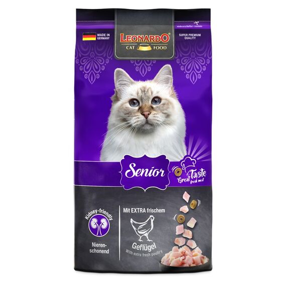 Leonardo Cat Food Senior Katzen-Trockenfutter 1,8 kg Adult Geflügel