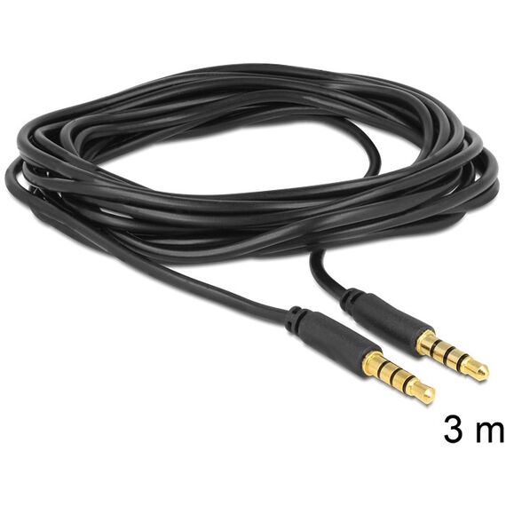 DeLOCK 3.5mm - 3.5mm, 3m Audio-Kabel Schwarz