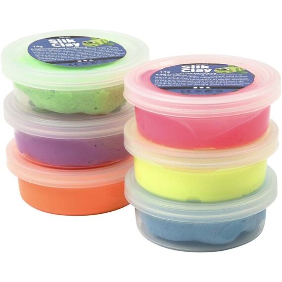 Creativ Company 79140 Töpferei-/ Modellier-Material Modellierton 14 g Blau, Grün, Orange, Pink, Violett, Gelb 6 Stück(e), 3 image