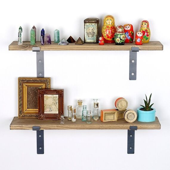 Woody Fashion Lam006 Modulares Regal Wandverteiler Metall, Holz Schwarz, Holz, 2 image