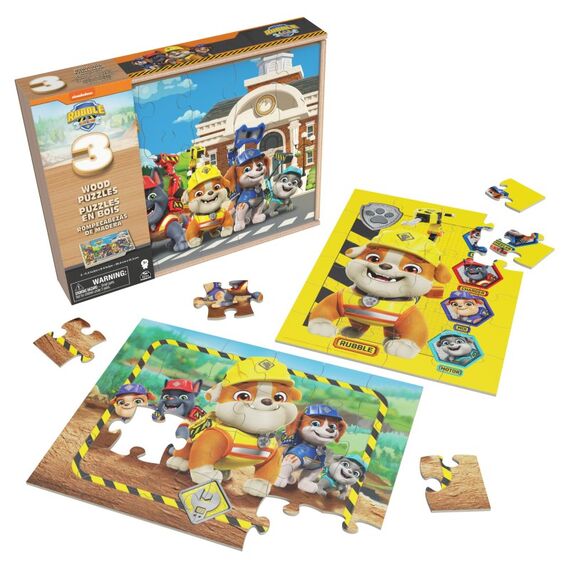 Games Rubble & Crew Holzpuzzle-Sammlung, 3er Set mit stabiler Holzbox, 2 image