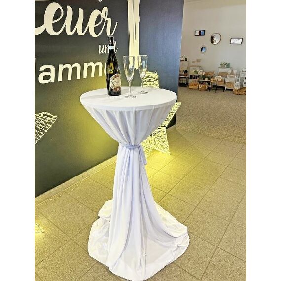 dameco Stehtisch Stretch Husse Weiss 146cm Höhe Durch messer 80-90cm, 2 image