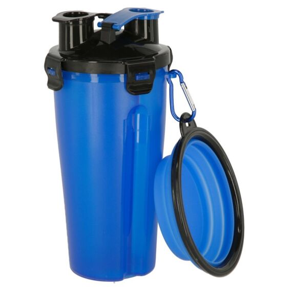 Kerbl 80845 Futter-/Wasserspender für Hunde/Katzen Kunststoff, Silikon Schwarz, Blau Hund