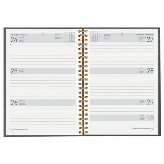 Biella 808592270027U Terminkalender Wochen-Terminkalender 148 Seiten Dunkles Grau, 3 image