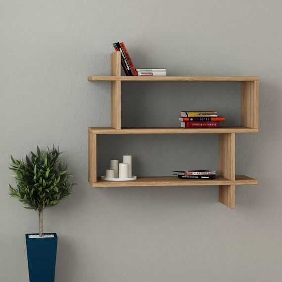 Woody Fashion 855DTE1683 Regal Modulares Regal Wandverteiler Partikelbord Eiche, 2 image