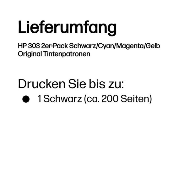 HP 303 2er-Pack Schwarz/Cyan/Magenta/Gelb Original Tintenpatronen, 11 image