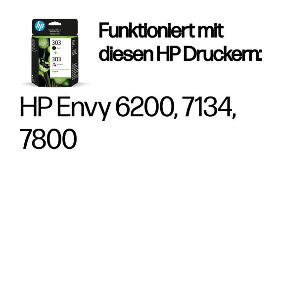HP 303 2er-Pack Schwarz/Cyan/Magenta/Gelb Original Tintenpatronen, 10 image