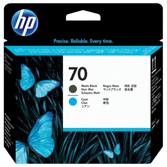 HP 70 Mattschwarz und Cyan Druckkopf