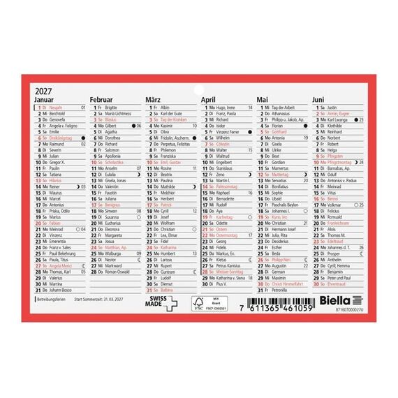 Biella 871607000027U Kalender Wand