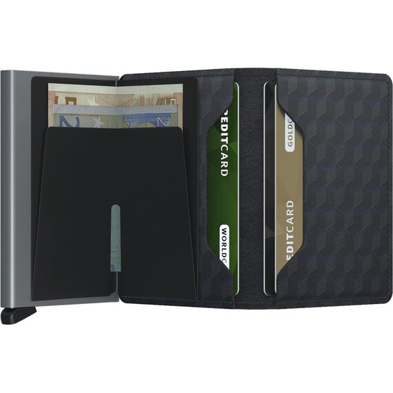 Secrid Slimwallet Briefttasche Schwarz, Grau Aluminium, Echtes Leder, 2 image