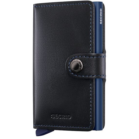 Secrid Miniwallet Briefttasche Schwarz, Navy Echtes Leder