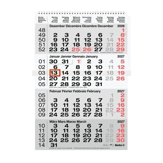Biella 889040000027U Kalender Wand