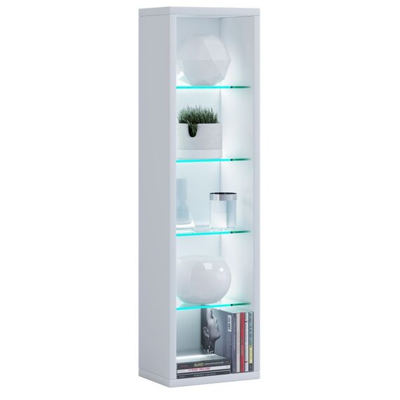 VCM Morgenthaler Rasato L Modulares Regal Freistehend Gehärtetes Glas, Holz Weiß, Farbe: Weiß, 3 image