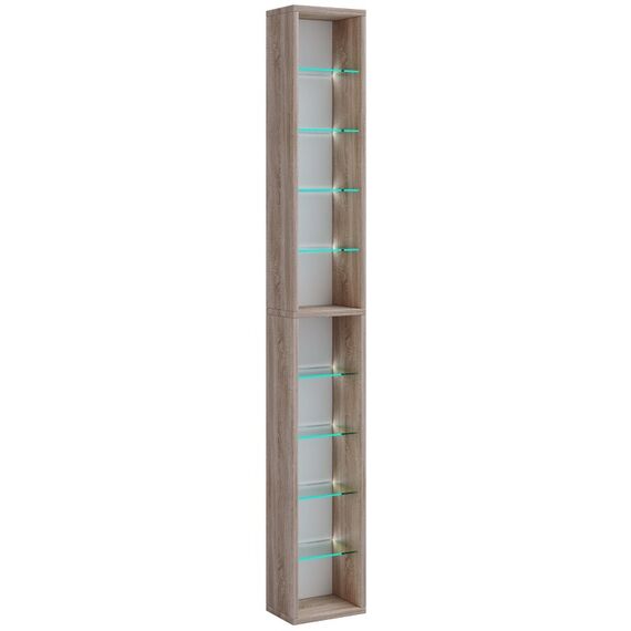 VCM Morgenthaler Regal Rasato XL Modulares Regal Freistehend Gehärtetes Glas, Holz Transparent, Holz, Farbe: Transparent, Holz