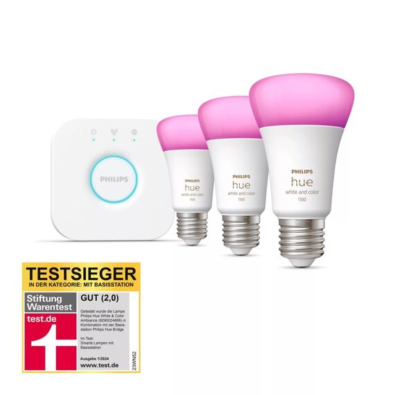 Philips Hue White and Color ambiance Starter-Set: E27 - Smarte Lampe A60 Dreierpack, 3 image