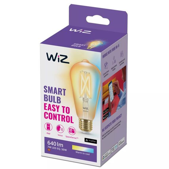 WiZ Filament-Lampe Bernstein 50 W ST64 E27, 2 image