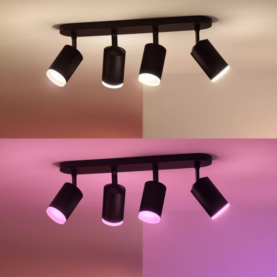 Philips Hue White and Color ambiance Fugato 4er-Spot, 3 image