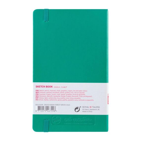 Talens Skizzenbuch Waldgrün 13 x 21 cm 140 g 80 Bogen, Farbe: Grün