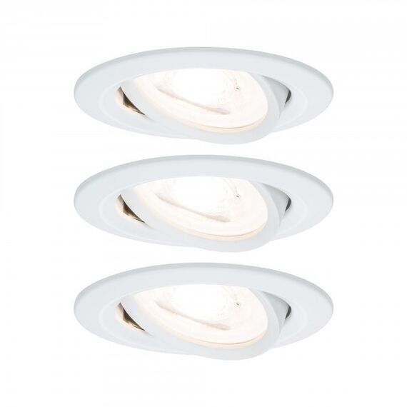 Paulmann LED Einbauleuchte 3-Step-Dim Nova Basisset schwenkbar rund 84mm 50° GU10 3x6