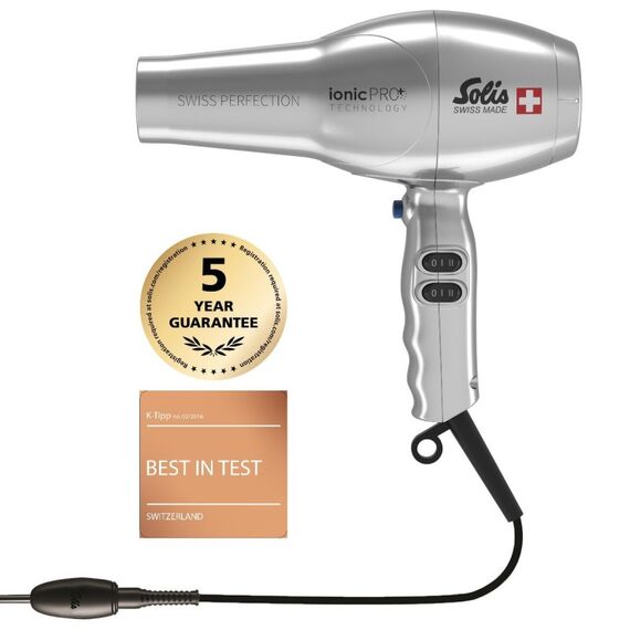 Solis Swiss Perfection 360° ionicPRO Haartrockner 2300 W Silber