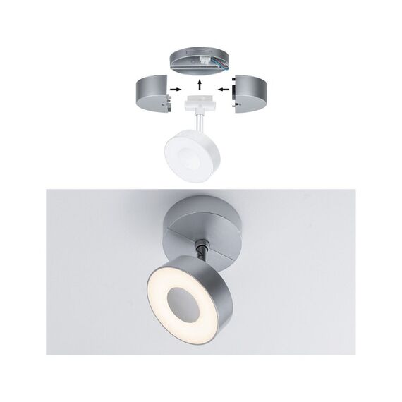 Paulmann URail Single Spot-Base max50W Chrom matt 230V Kunststoff