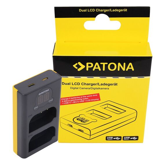 PATONA Dual LCD USB Ladegerät f. Panasonic DMW-BLK22 DC-S5 G9 GH5 GH5S, 4 image
