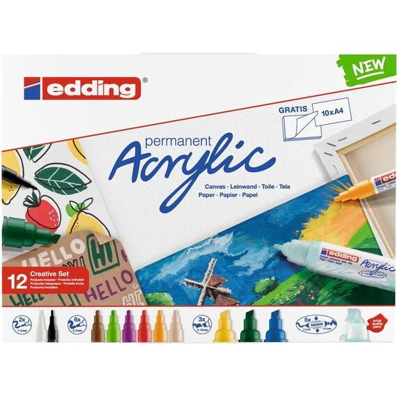 Edding ACRYLIC-12S-BASIC Marker 12 Stück(e) Sortiert Mehrfarbig