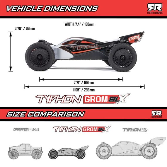 ARRMA TYPHON GROM 223S BLX ferngesteuerte (RC) modell Buggy Elektromotor, 8 image