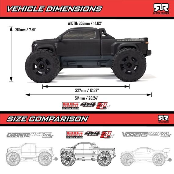 ARRMA Big Rock BLX 223S ferngesteuerte (RC) modell Monstertruck Elektromotor 1:10, 12 image