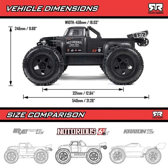 ARRMA ARA8611V6T1 ferngesteuerte (RC) modell Monstertruck Elektromotor 1:8, 14 image
