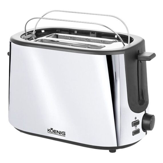 KOENIG B02610 Toaster 7 2 Scheibe(n) 900 W Schwarz, Silber