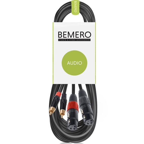Bemero BAC2544-600BK 2x XLRf - 2x RCAm 6m Audio-Kabel 2 x XLR (3-pin) 2 x RCA Schwarz