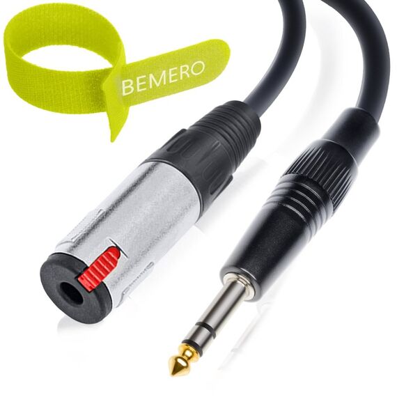 Bemero BAC5150-300BK Audio-Kabel 3 m 6.35mm Schwarz, Farbe: Schwarz, Länge: 3 m, 2 image