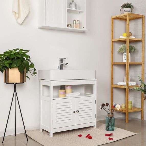 Vasagle Waschbeckenschrank mit Lamellentüren, 2 image